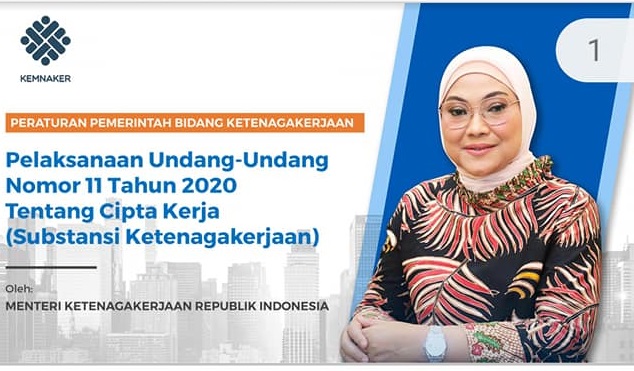 Rapat Virtual Zoom Meeting dengan Kementerian Ketenagakerjaan Republik Indonesia Koordinasi Peraturan Pelaksanaan Undang-Undang 11 Tahun 2020 tentang Cipta Kerja (Klaster Ketenagakerjaan)